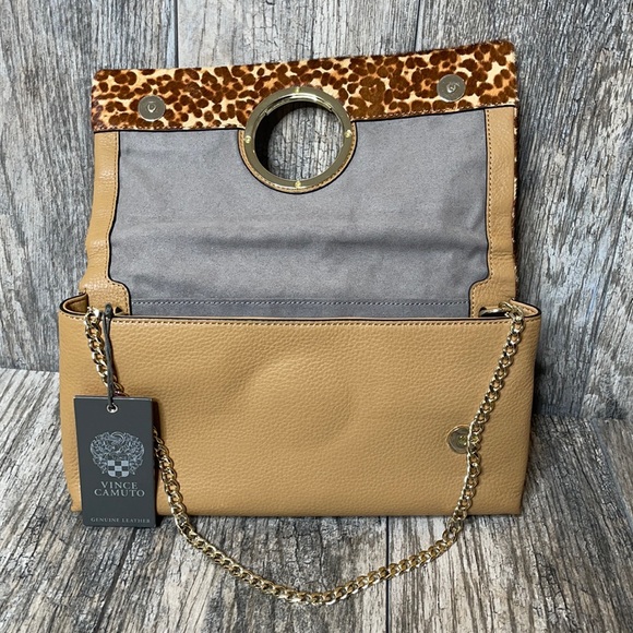 Vince Camuto Kimi clutch leather purse leopard - Picture 2 of 16
